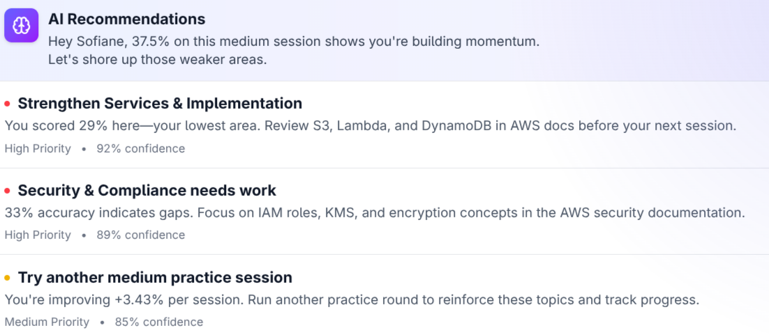 CertifTrainer AI Recommendations